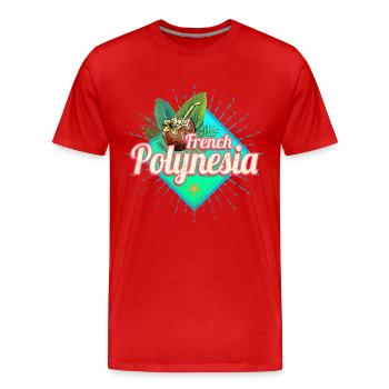 Französisch-Polynesien im Pazifik Insel Souvenir - Männer Premium Bio T-Shirt - Rot - Vorne - Damien (186cm)