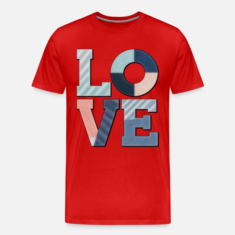 Love Design Geschenkidee Bunter Stoff Look - Männer Premium Bio T-Shirt - Rot