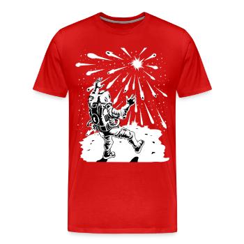 Astronaut Apocalypse-Shirt - Männer Premium Bio T-Shirt - Rot - Vorne - Damien (186cm)