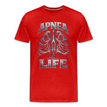 Apnoetauchen Freitauchen Apnea Life - Männer Premium Bio T-Shirt - Rot - Vorne - Damien (186cm)