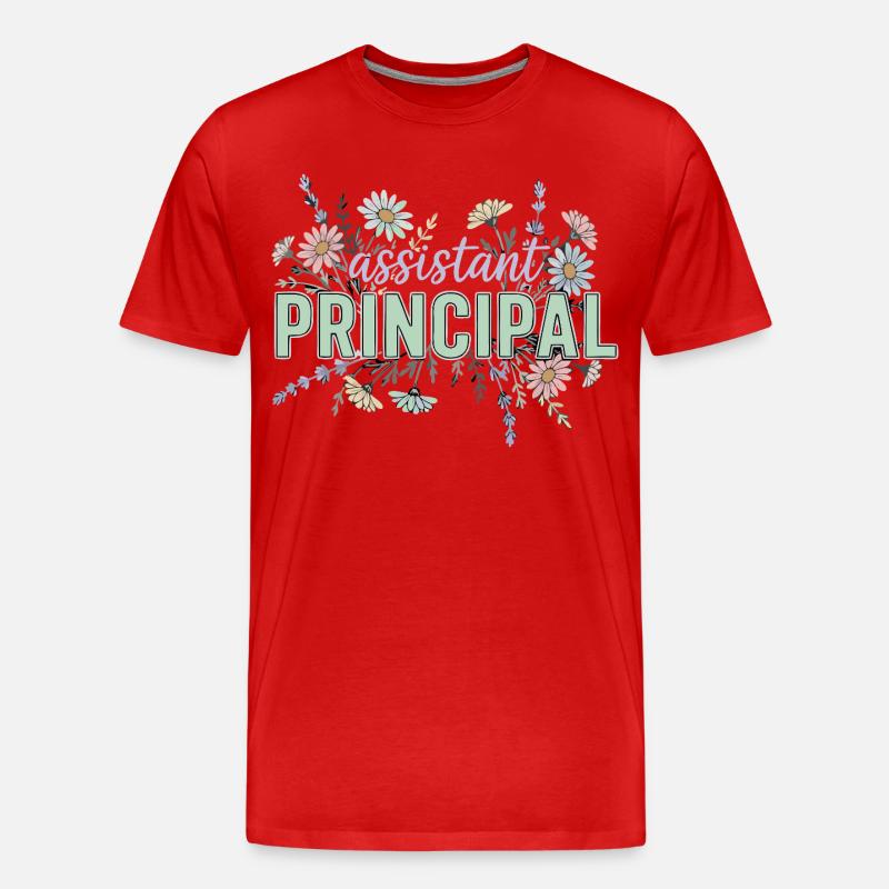 Konrektor Assistant Principal Blumen - Männer Premium Bio T-Shirt - Rot