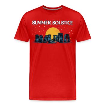Litha Pagan: Sommersonnenwende, Mittsommer, Mittsommer, Mittsommer. - Männer Premium Bio T-Shirt - Rot - Vorne - Damien (186cm)