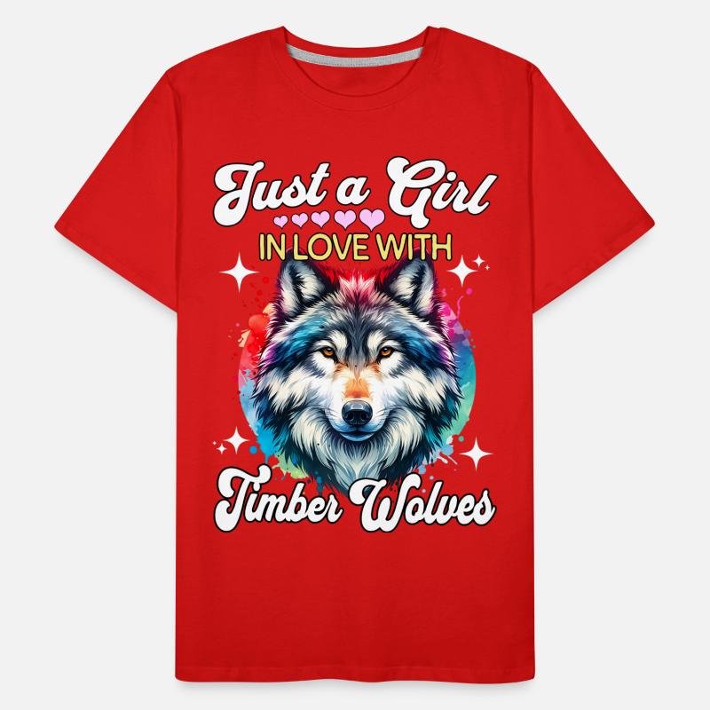 Grauwolf Mädchen Timber Wolf Männer Premium Bio T-Shirt