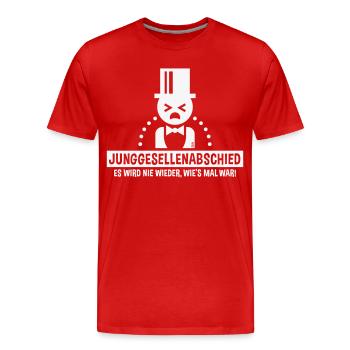 Junggesellenabschied – Nie Wieder Wie’s War! (W) - Männer Premium Bio T-Shirt - Rot - Vorne - Damien (186cm)
