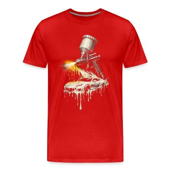 Peintre de véhicules Peintre de voitures Peintre - T-shirt bio Premium Homme - rouge - Devant - Damien (186cm)