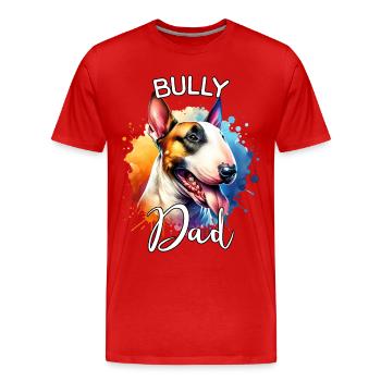 Papa Bull Terrier - T-shirt bio Premium Homme - rouge - Devant - Damien (186cm)