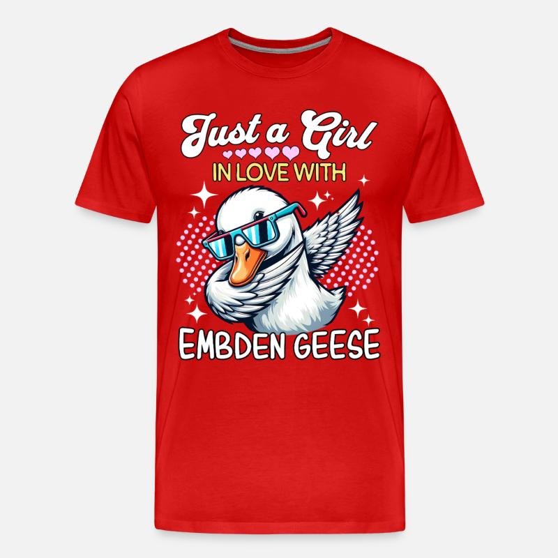 Emdengans Mädchen Embden Goose - Männer Premium Bio T-Shirt - Rot