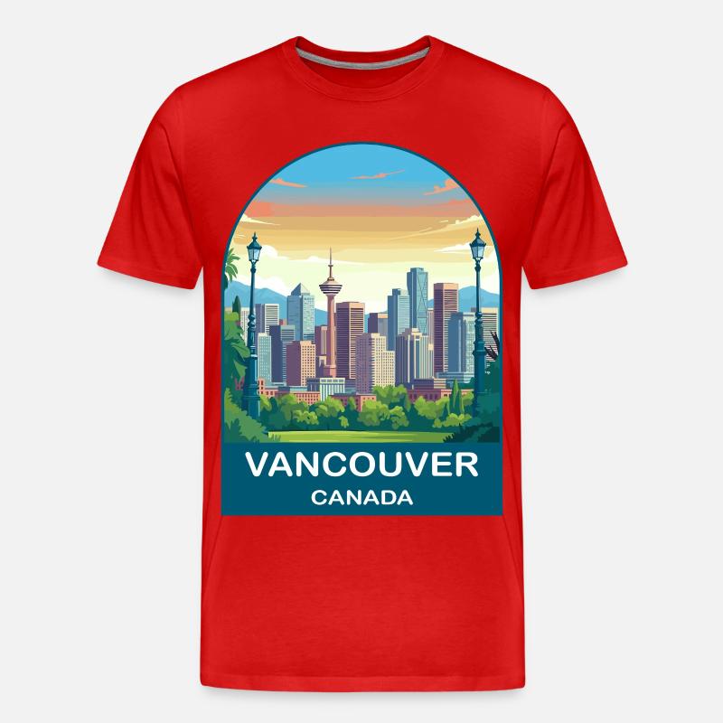 Vancouver Canada Harbour Centre Reisekunst - Männer Premium Bio T-Shirt - Rot