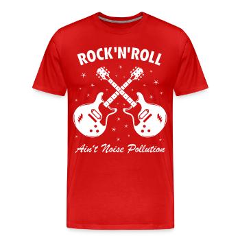 Rock 'N' Roll Ain't Noise Pollution - Men's Premium Organic T-Shirt - red - Front - Damien (186cm)