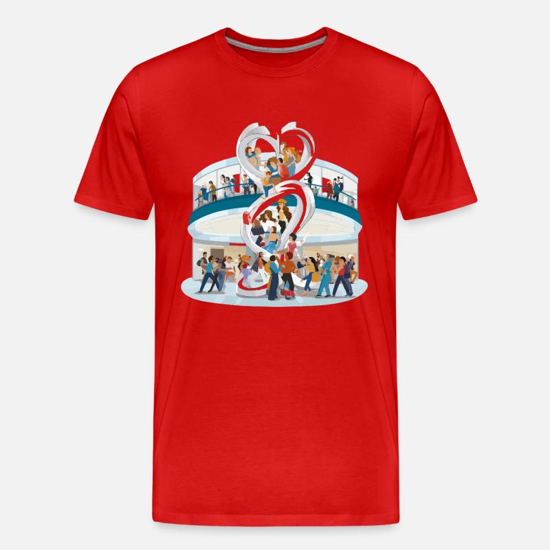 Herzensgemeinschaft Skulptur - Männer Premium Bio T-Shirt - Rot