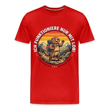 Je ne fonctionne qu’avec la randonnée de louange - T-shirt bio Premium Homme - rouge - Devant - Damien (186cm)