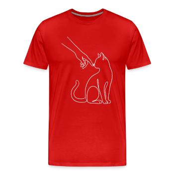 Cat Dad Cat Lover Cat Fist Team - Men's Premium Organic T-Shirt - red - Front - Damien (186cm)