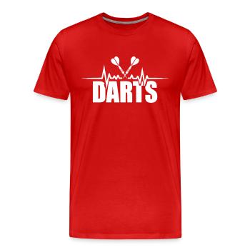 Fléchettes battement de cœur fléchettes joueur de fléchettes - T-shirt bio Premium Homme - rouge - Devant - Damien (186cm)