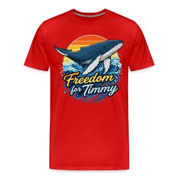 Freedom for Timmy - Sundowner - Men's Premium Organic T-Shirt - red - Front - Damien (186cm)