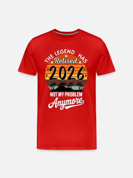 Retired 2026 Funny Retired Graphic Men Retiremet - T-shirt bio Premium Homme - rouge