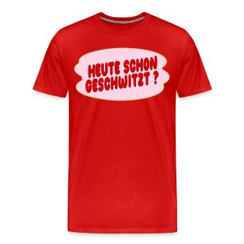 Schwitzen - Männer Premium Bio T-Shirt - Rot - Vorne - Damien (186cm)