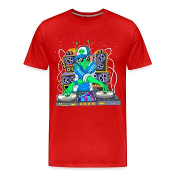 DJ Alien Space Music Produzent Tech Art - Männer Premium Bio T-Shirt - Rot - Vorne - Damien (186cm)