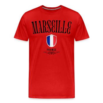 Marseille-Souvenir, elegantes Design Marseille - Männer Premium Bio T-Shirt - Rot - Vorne - Damien (186cm)