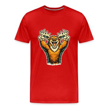 Le Woose se réjouit - T-shirt bio Premium Homme - rouge - Devant - Damien (186cm)