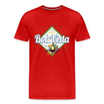 Boa Vista Roraima in Brasilien mit Tukan Souvenir - Männer Premium Bio T-Shirt - Rot - Vorne - Damien (186cm)