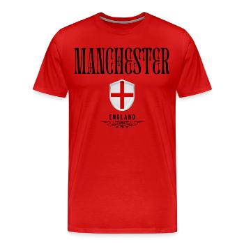 Manchester Souvenir, design élégant de Manchester - T-shirt bio Premium Homme - rouge - Devant - Damien (186cm)