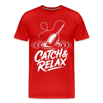 Angeln Erholung - Männer Premium Bio T-Shirt - Rot - Vorne - Damien (186cm)