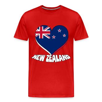 Neuseeland - Männer Premium Bio T-Shirt - Rot - Vorne - Damien (186cm)