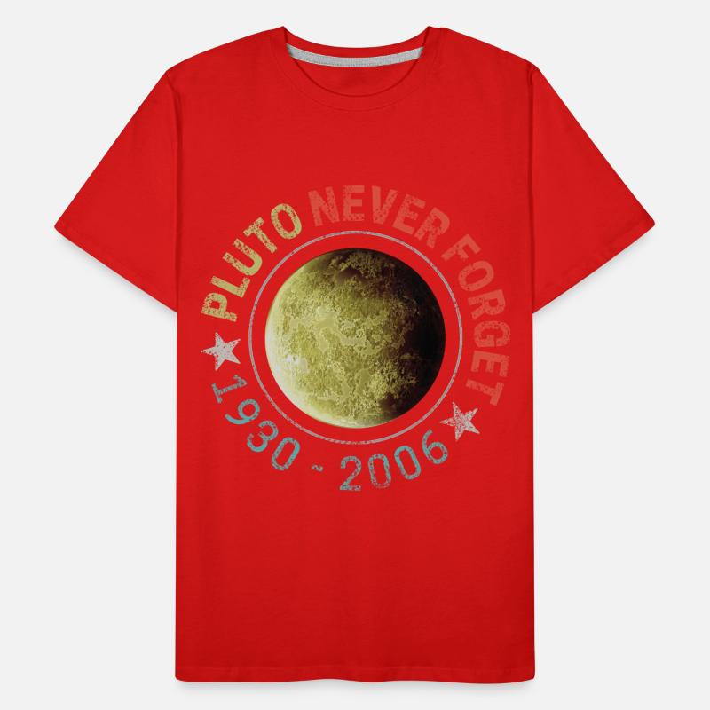 Pluto n’oublie jamais : Conception de planètes rétro 1930-2006 T-shirt bio Premium Homme