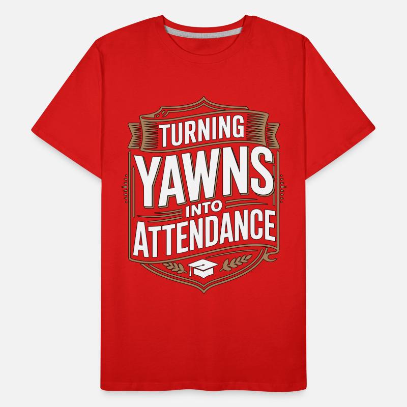 Professeur principal transformant les bâillements en éducation T-shirt bio Premium Homme