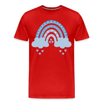 Bleu arc-en-ciel - T-shirt bio Premium Homme - rouge - Devant - Damien (186cm)