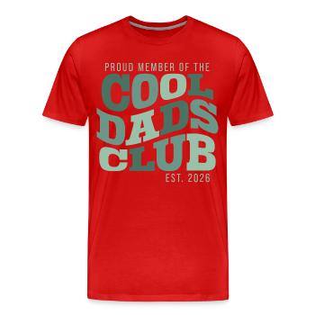Club des papas cool - Cadeau de la fête des pères des papas - T-shirt bio Premium Homme - rouge - Devant - Damien (186cm)