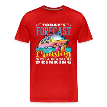 Prédiction : Probabilité de consommation d’alcool en croisière - T-shirt bio Premium Homme - rouge - Devant - Damien (186cm)