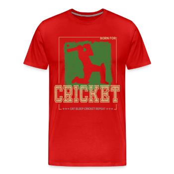 Cricket Batsman Design for Pitcher or Coach - Men's Premium Organic T-Shirt - red - Front - Damien (186cm)