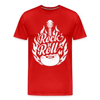 Rock and roll - T-shirt bio Premium Homme - rouge - Devant - Damien (186cm)