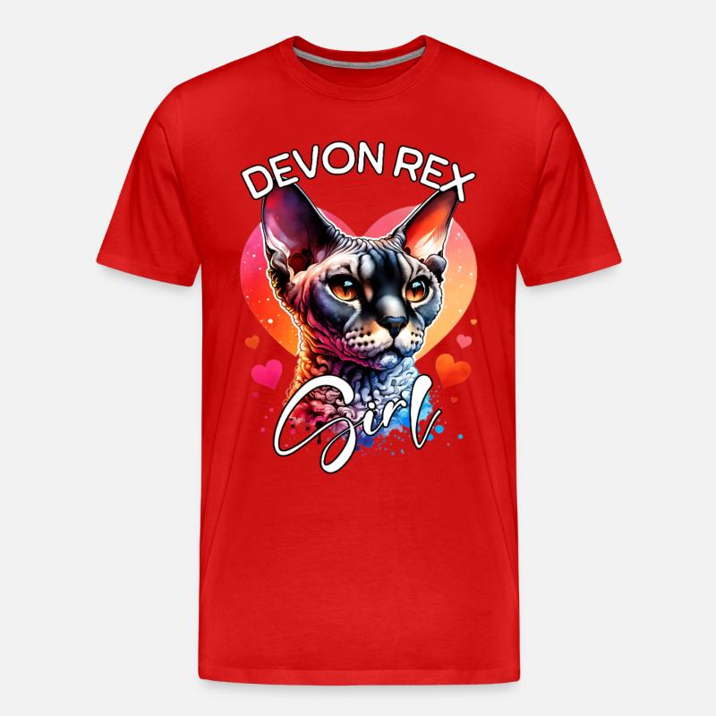 Devon Rex Mädchen Devon Rex - Männer Premium Bio T-Shirt - Rot
