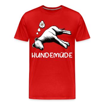 Hundemüde Irischer Wolfshund Wolfshundbesitzer - Männer Premium Bio T-Shirt - Rot - Vorne - Damien (186cm)