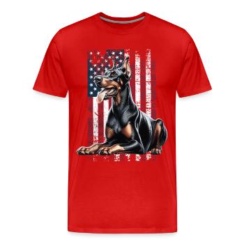 Doberman US Dobermann - T-shirt bio Premium Homme - rouge - Devant - Damien (186cm)