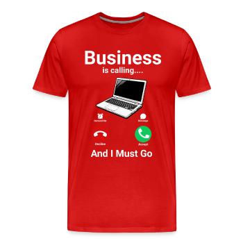 Les entreprises qualifient les nerds informatiques d’humour informatique - T-shirt bio Premium Homme - rouge - Devant - Damien (186cm)