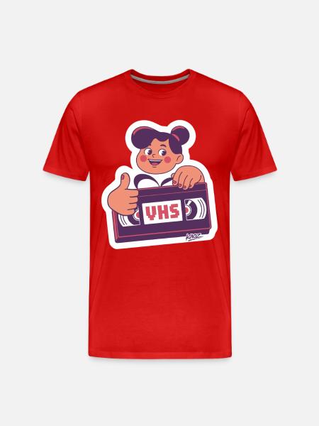 VHS Kawaii Retro-Kassette - Männer Premium Bio T-Shirt - Rot