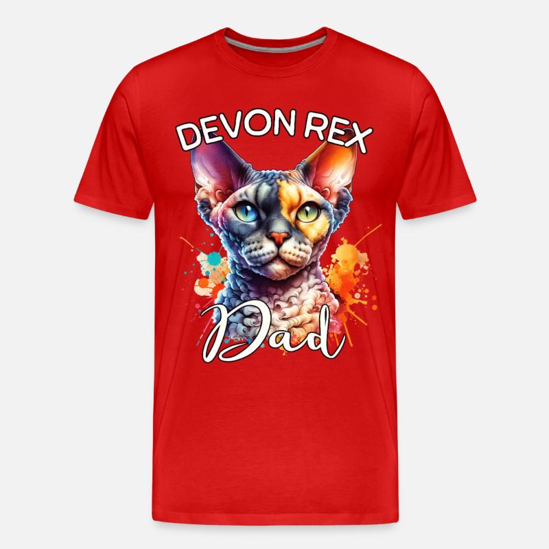 Devon Rex Dad - Men's Premium Organic T-Shirt - red