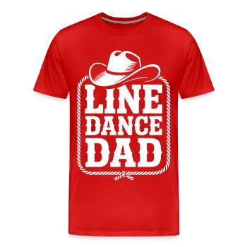 Line Dance Dad Cowboy Motif - Men's Premium Organic T-Shirt - red - Front - Damien (186cm)