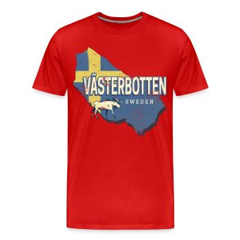 Västerbotten in Schweden Provinz mit Landkarte - Männer Premium Bio T-Shirt - Rot - Vorne - Damien (186cm)
