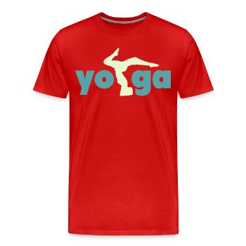 Yoga - Männer Premium Bio T-Shirt - Rot - Vorne - Damien (186cm)