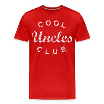 Cool Uncles Club Uncle Father's Day Gift - Men's Premium Organic T-Shirt - red - Front - Damien (186cm)