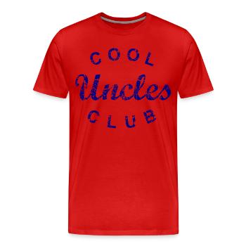 Cool Uncles Club Uncle Father's Day Gift - Men's Premium Organic T-Shirt - red - Front - Damien (186cm)