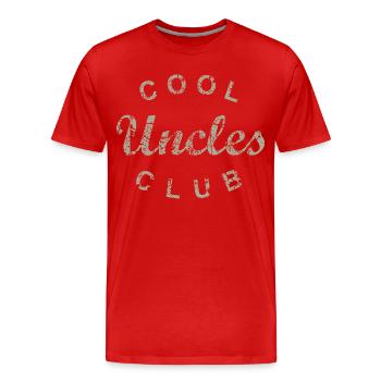 Cool Uncles Club Uncle Father's Day Gift - Men's Premium Organic T-Shirt - red - Front - Damien (186cm)