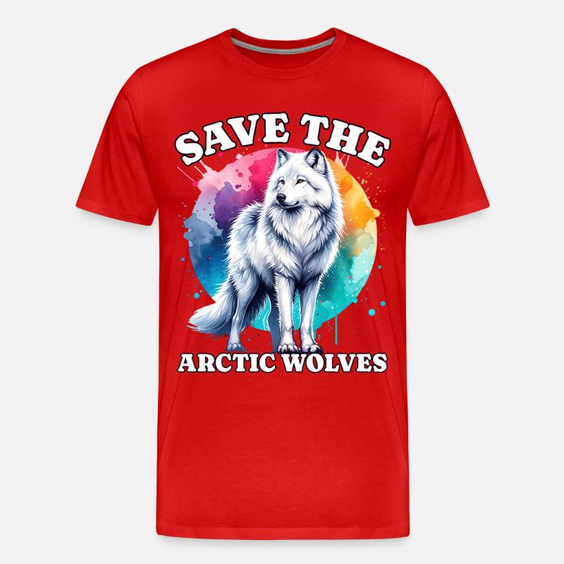 Polarwolf Save Arctic Wolf - Männer Premium Bio T-Shirt - Rot