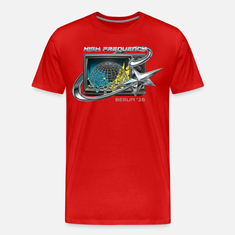 High Frequency Berlin 26 Retro Tech - Männer Premium Bio T-Shirt - Rot