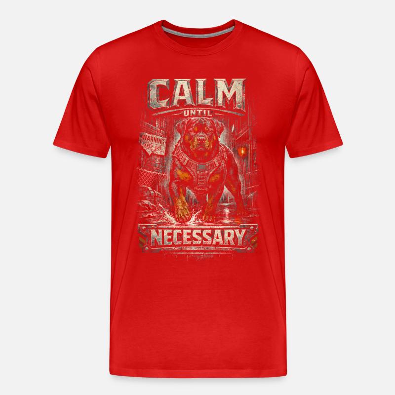 Rottweiler Hund Calm Until Necessary - Männer Premium Bio T-Shirt - Rot