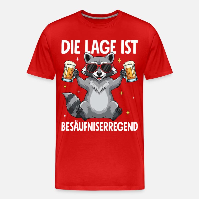 Die Lage Ist Besäufniserregend - Männer Premium Bio T-Shirt - Rot